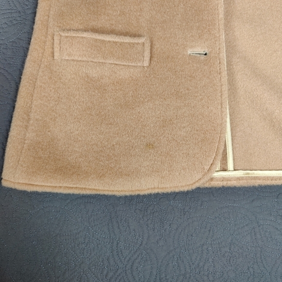 Harve Bernard Tan Cashmere Wool Button Front Coat Union Made Womens 6 Timeless - Picture 8 of 16